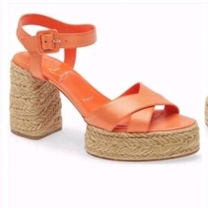 $995 Christian Louboutin CALAKALA 70 Platform Espadrille EU 39 US 9 NIB